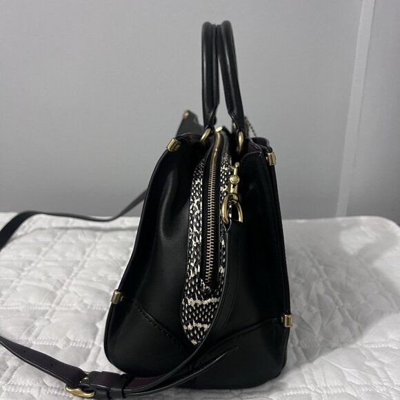 Coach Mason Carryall With Snakeskin Detail Black - Picture 5 of 16